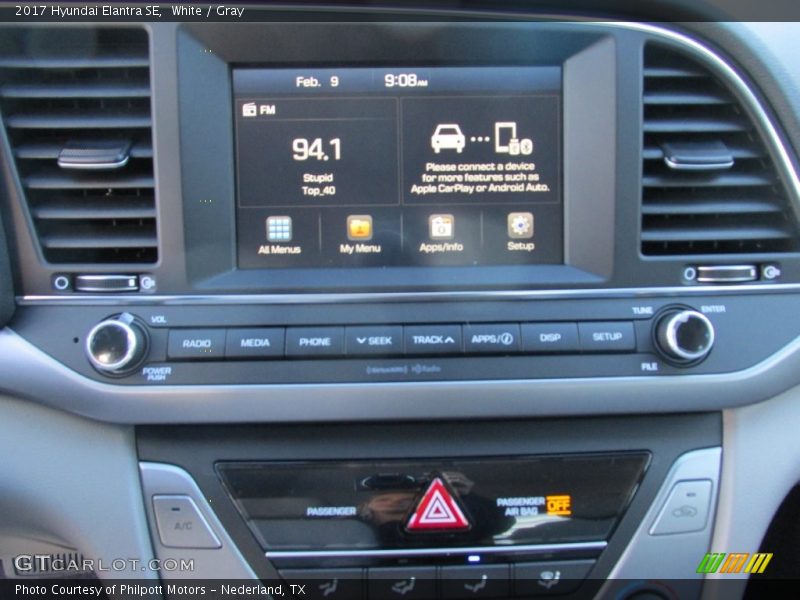 White / Gray 2017 Hyundai Elantra SE