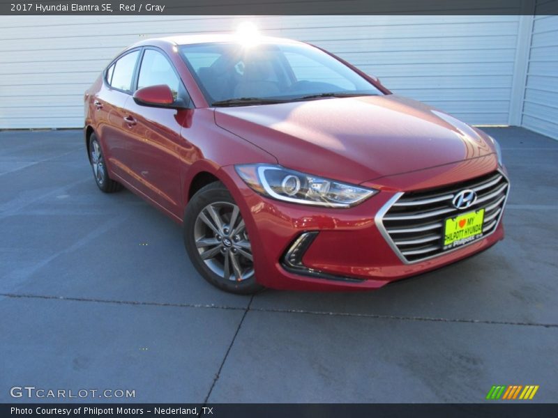Red / Gray 2017 Hyundai Elantra SE