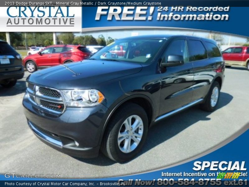 Mineral Gray Metallic / Dark Graystone/Medium Graystone 2013 Dodge Durango SXT