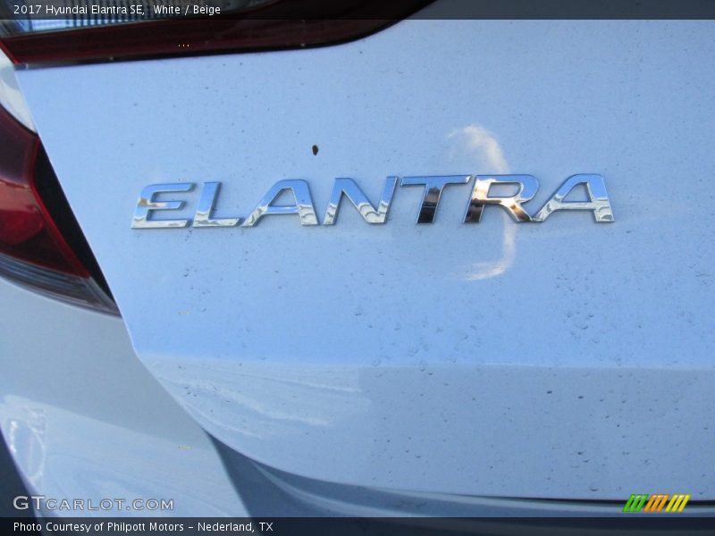 White / Beige 2017 Hyundai Elantra SE