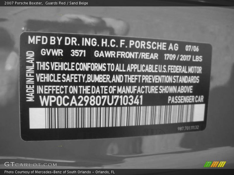 Guards Red / Sand Beige 2007 Porsche Boxster