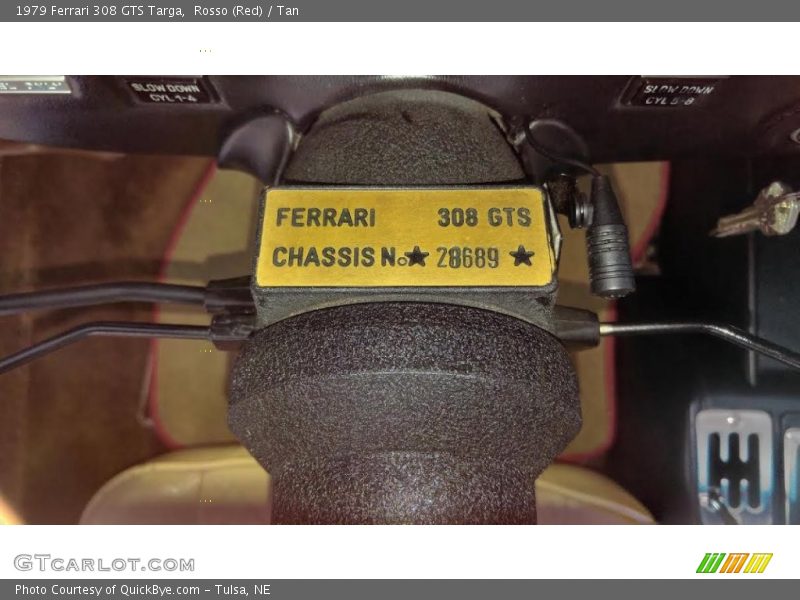 Info Tag of 1979 308 GTS Targa