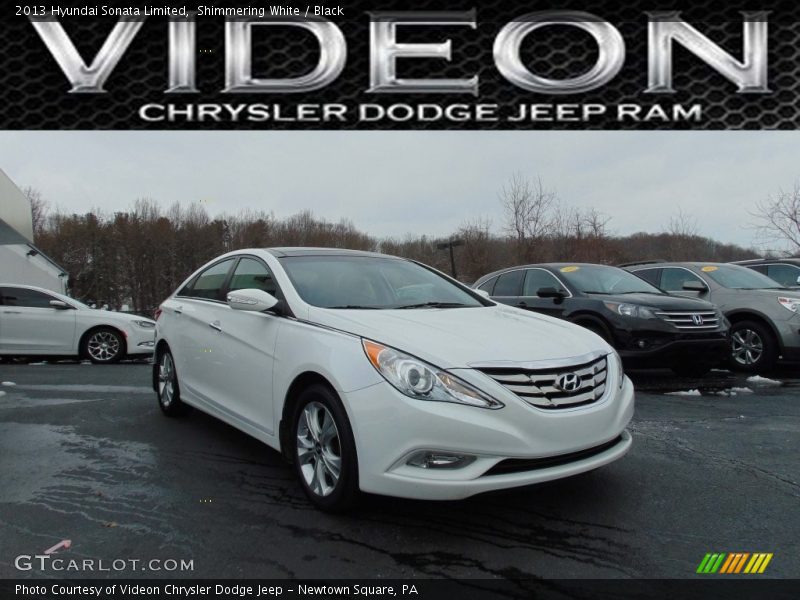 Shimmering White / Black 2013 Hyundai Sonata Limited