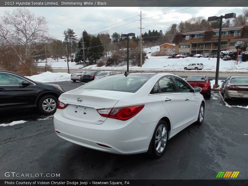 Shimmering White / Black 2013 Hyundai Sonata Limited