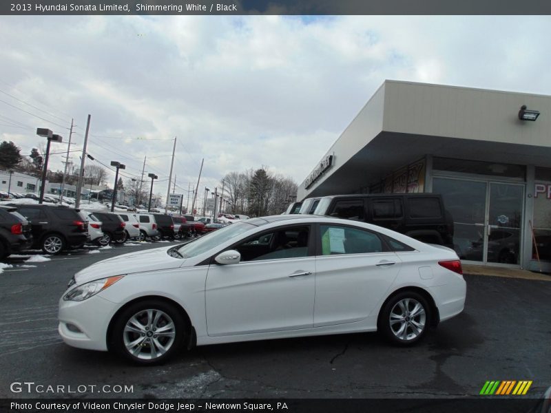 Shimmering White / Black 2013 Hyundai Sonata Limited