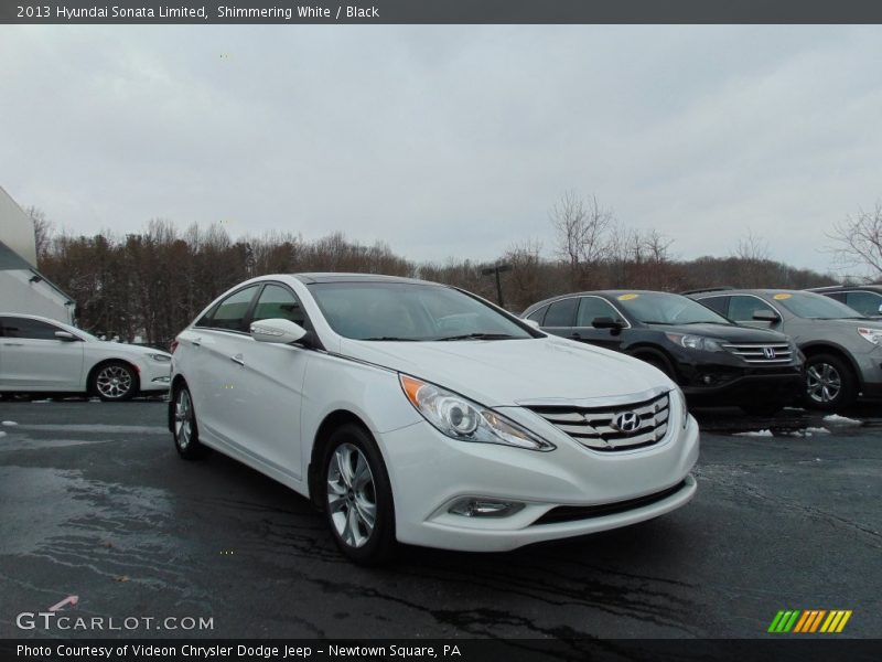 Shimmering White / Black 2013 Hyundai Sonata Limited