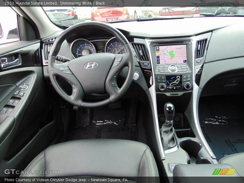 Shimmering White / Black 2013 Hyundai Sonata Limited