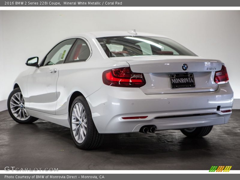 Mineral White Metallic / Coral Red 2016 BMW 2 Series 228i Coupe