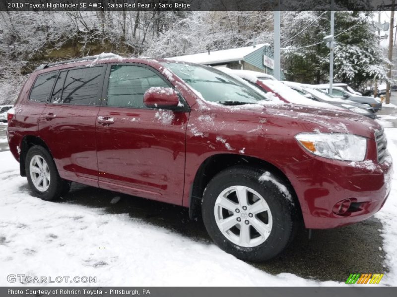 Salsa Red Pearl / Sand Beige 2010 Toyota Highlander SE 4WD