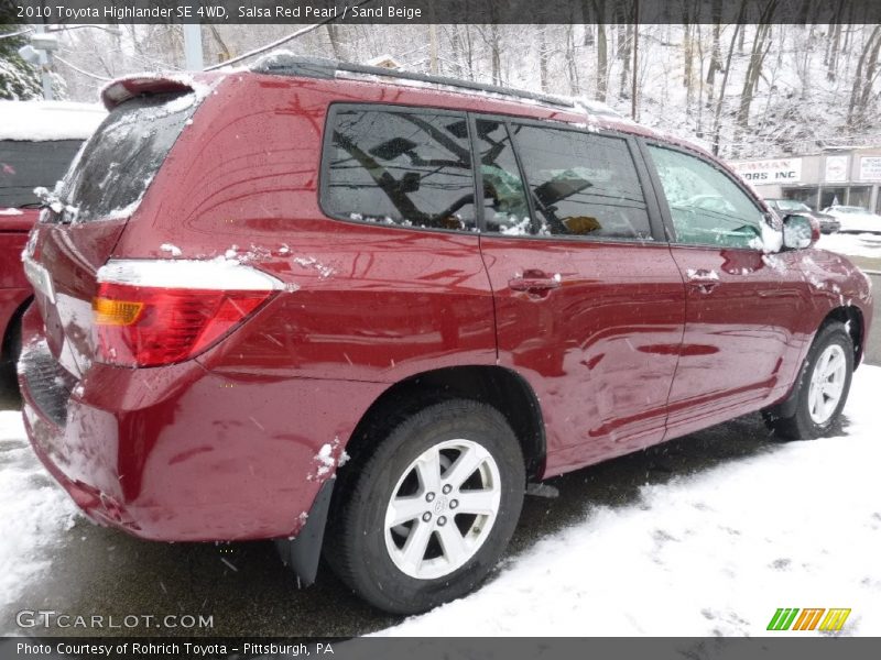 Salsa Red Pearl / Sand Beige 2010 Toyota Highlander SE 4WD
