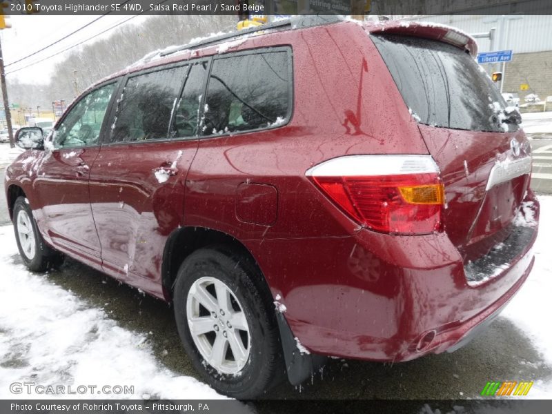 Salsa Red Pearl / Sand Beige 2010 Toyota Highlander SE 4WD