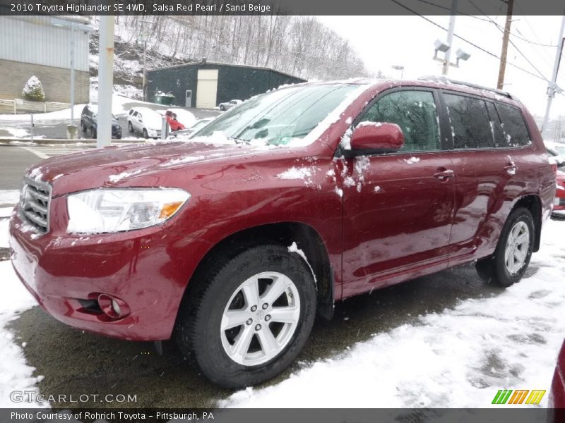 Salsa Red Pearl / Sand Beige 2010 Toyota Highlander SE 4WD