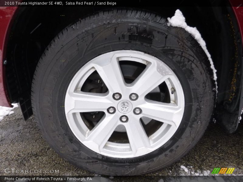 Salsa Red Pearl / Sand Beige 2010 Toyota Highlander SE 4WD