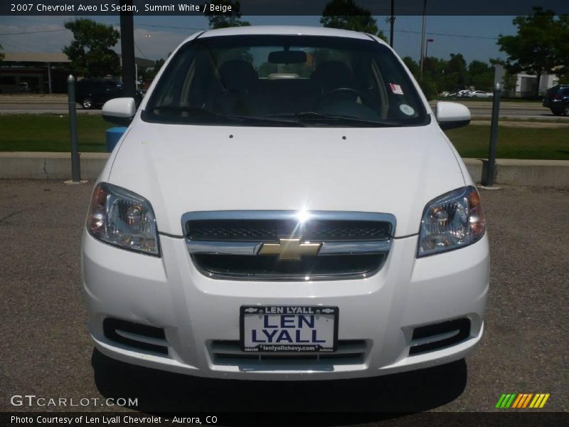 Summit White / Beige 2007 Chevrolet Aveo LS Sedan