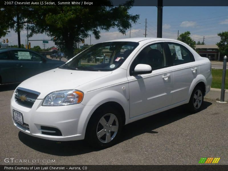 Summit White / Beige 2007 Chevrolet Aveo LS Sedan