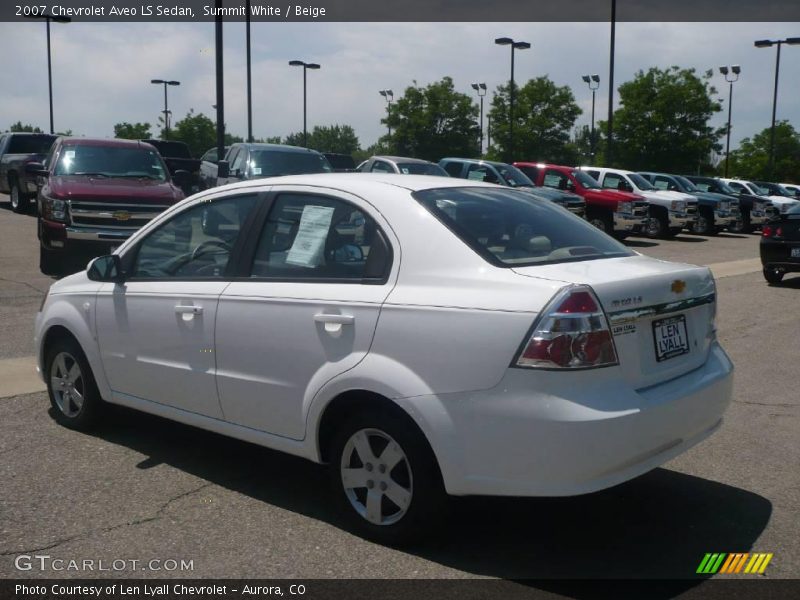 Summit White / Beige 2007 Chevrolet Aveo LS Sedan