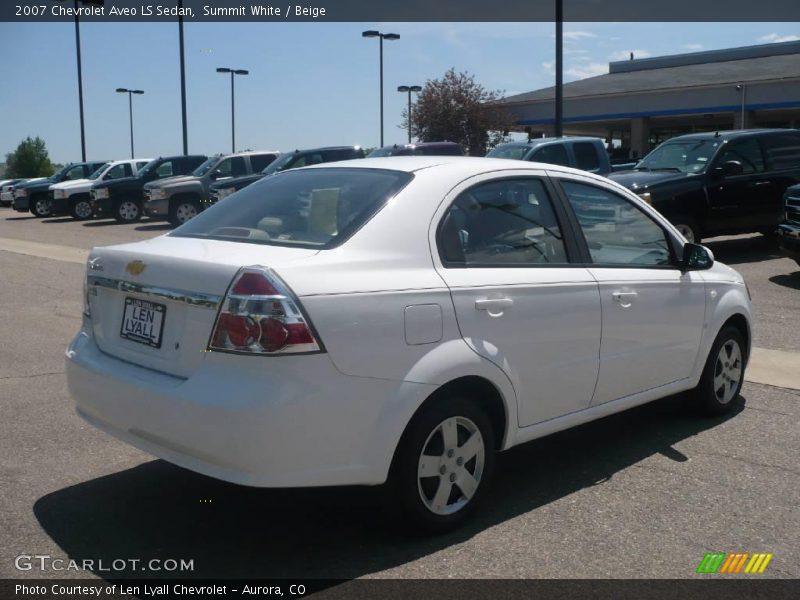 Summit White / Beige 2007 Chevrolet Aveo LS Sedan