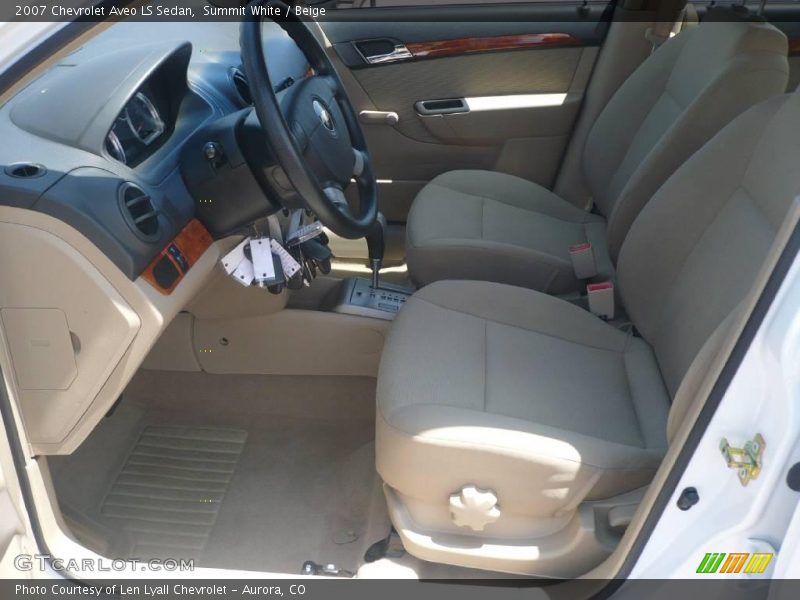 Summit White / Beige 2007 Chevrolet Aveo LS Sedan