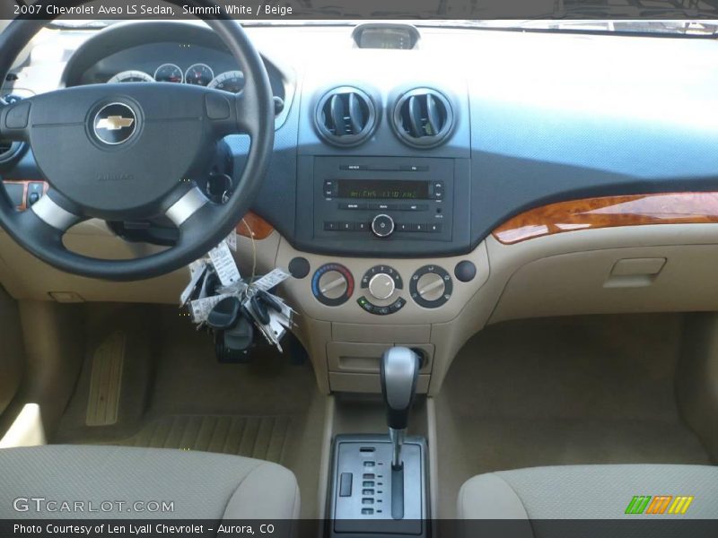 Summit White / Beige 2007 Chevrolet Aveo LS Sedan