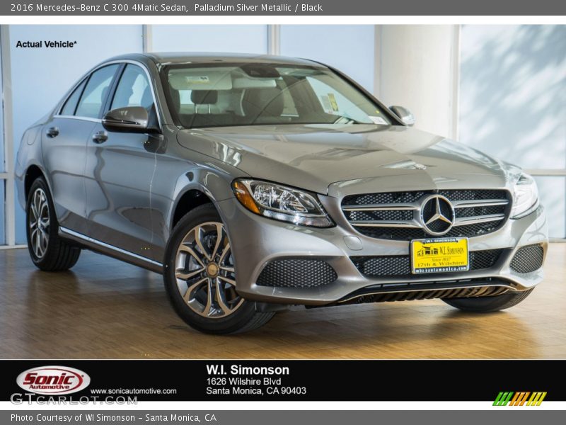 Palladium Silver Metallic / Black 2016 Mercedes-Benz C 300 4Matic Sedan