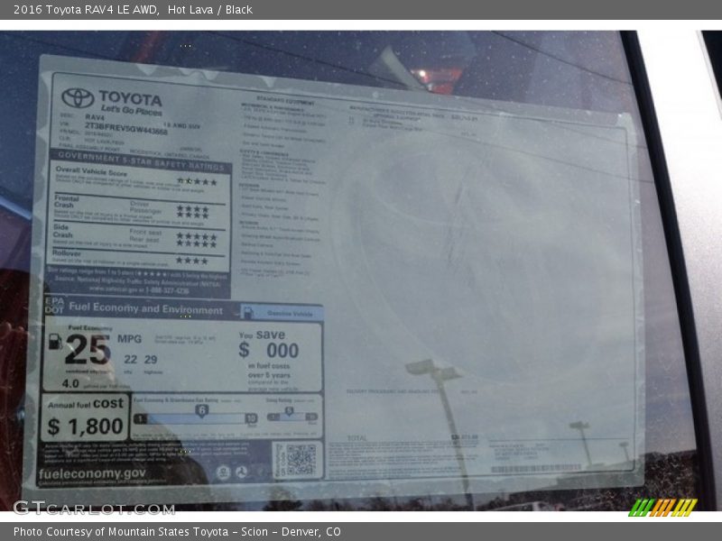 Hot Lava / Black 2016 Toyota RAV4 LE AWD