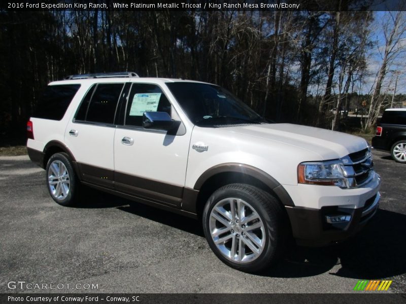 White Platinum Metallic Tricoat / King Ranch Mesa Brown/Ebony 2016 Ford Expedition King Ranch