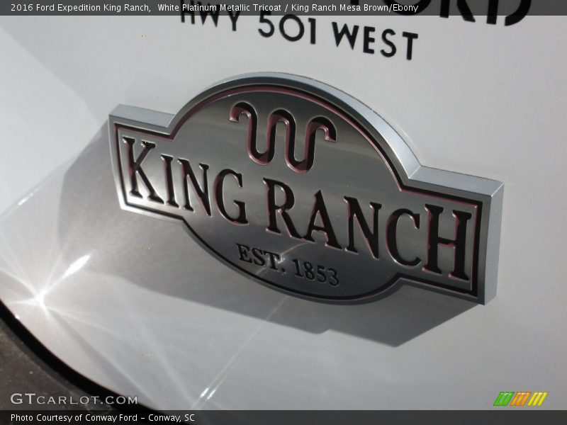 White Platinum Metallic Tricoat / King Ranch Mesa Brown/Ebony 2016 Ford Expedition King Ranch