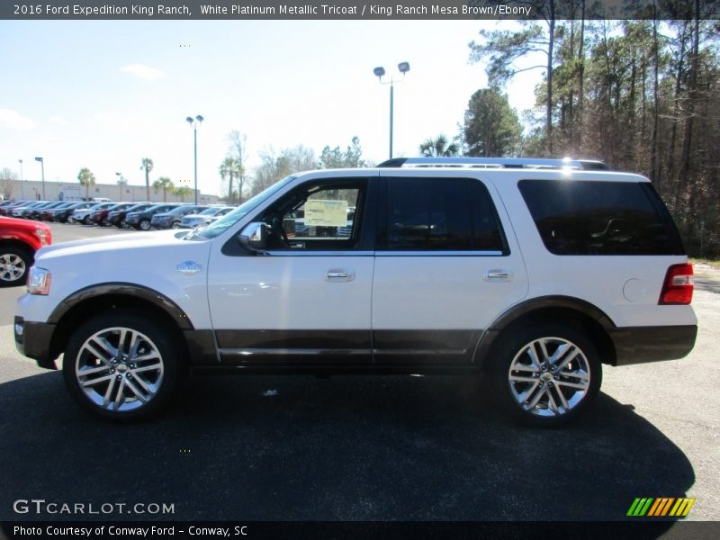 White Platinum Metallic Tricoat / King Ranch Mesa Brown/Ebony 2016 Ford Expedition King Ranch