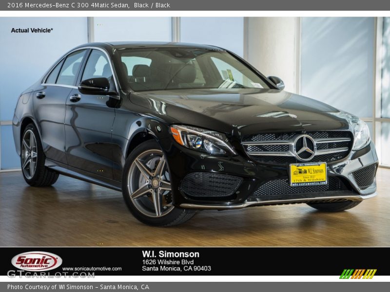 Black / Black 2016 Mercedes-Benz C 300 4Matic Sedan