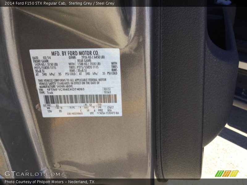 Sterling Grey / Steel Grey 2014 Ford F150 STX Regular Cab