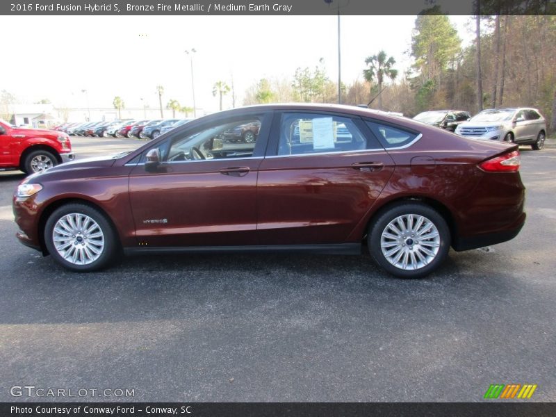 Bronze Fire Metallic / Medium Earth Gray 2016 Ford Fusion Hybrid S