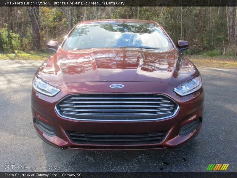 Bronze Fire Metallic / Medium Earth Gray 2016 Ford Fusion Hybrid S