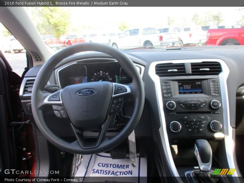 Bronze Fire Metallic / Medium Earth Gray 2016 Ford Fusion Hybrid S