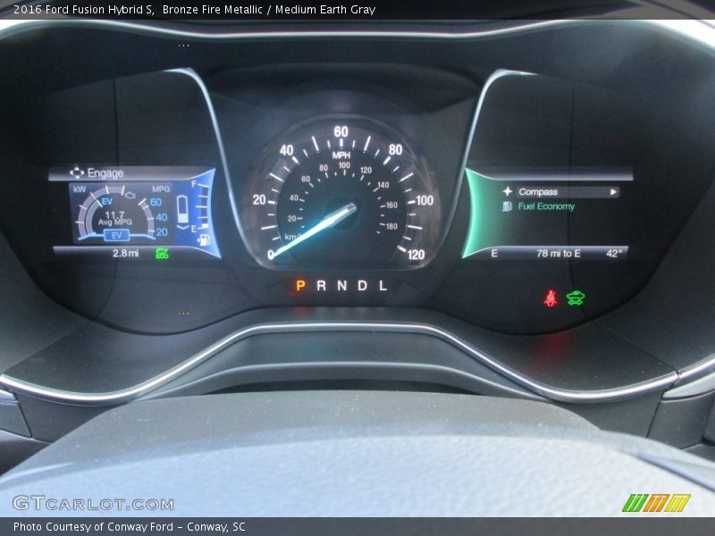 Bronze Fire Metallic / Medium Earth Gray 2016 Ford Fusion Hybrid S