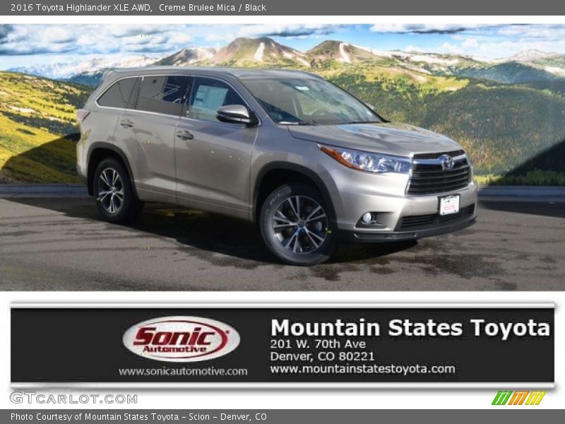 Creme Brulee Mica / Black 2016 Toyota Highlander XLE AWD