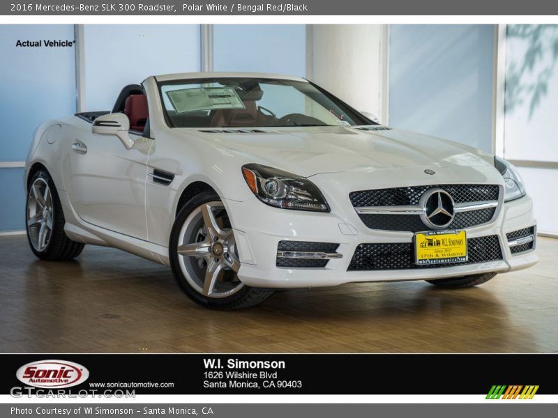 Polar White / Bengal Red/Black 2016 Mercedes-Benz SLK 300 Roadster