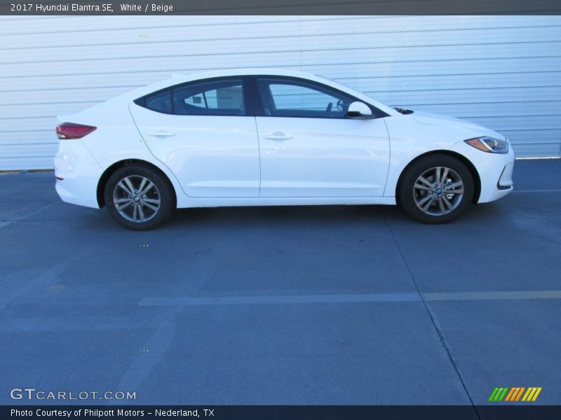 White / Beige 2017 Hyundai Elantra SE