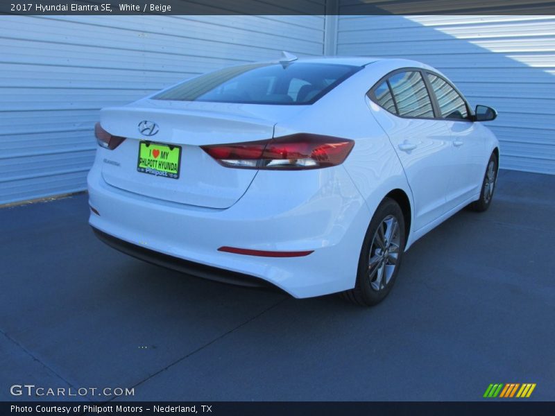 White / Beige 2017 Hyundai Elantra SE