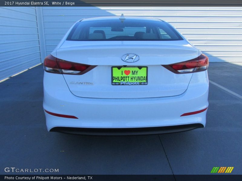 White / Beige 2017 Hyundai Elantra SE