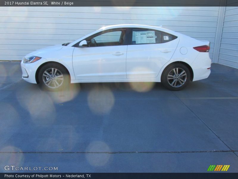 White / Beige 2017 Hyundai Elantra SE