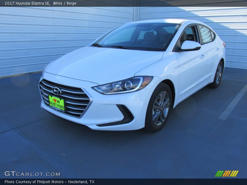 White / Beige 2017 Hyundai Elantra SE