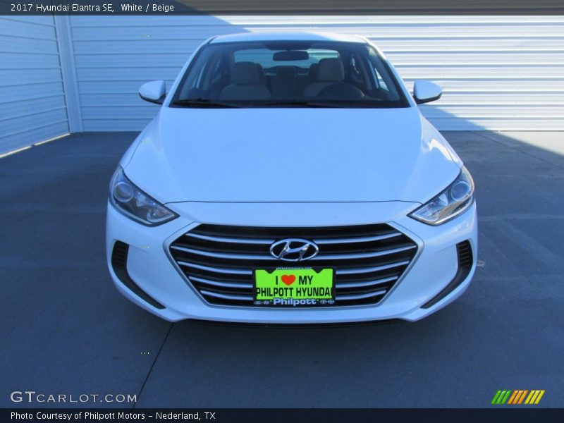 White / Beige 2017 Hyundai Elantra SE