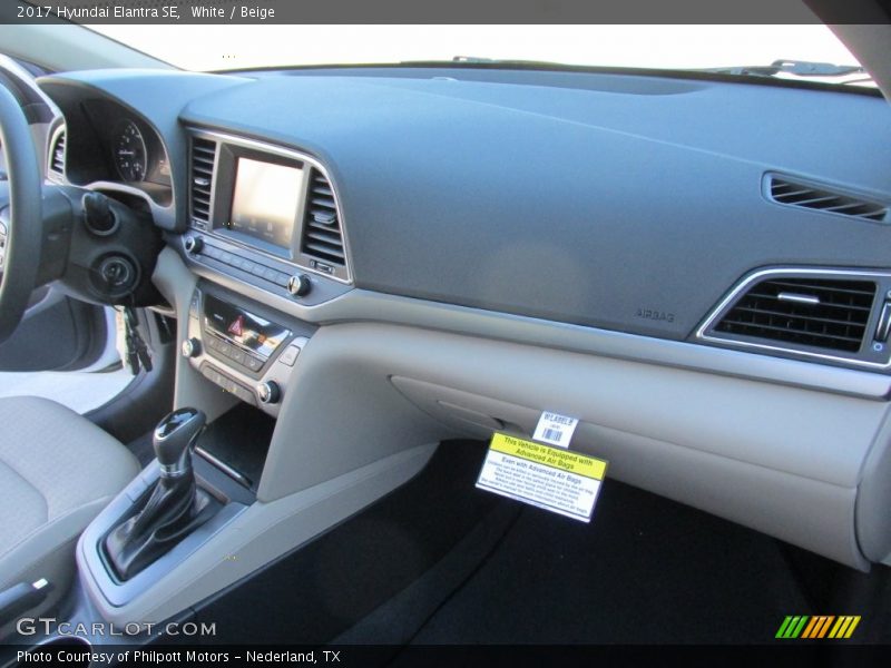 White / Beige 2017 Hyundai Elantra SE