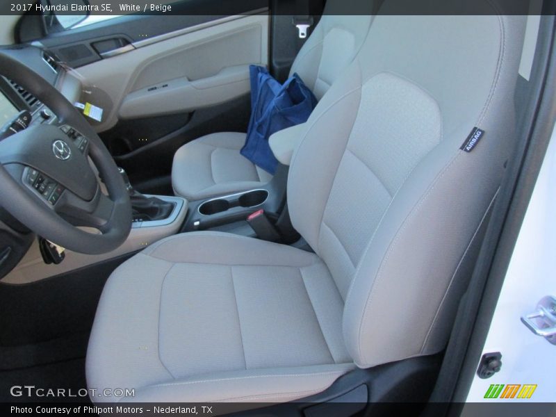 White / Beige 2017 Hyundai Elantra SE