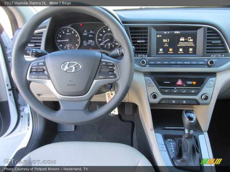 White / Beige 2017 Hyundai Elantra SE