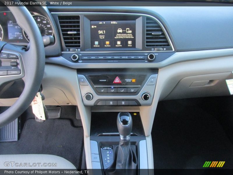 White / Beige 2017 Hyundai Elantra SE