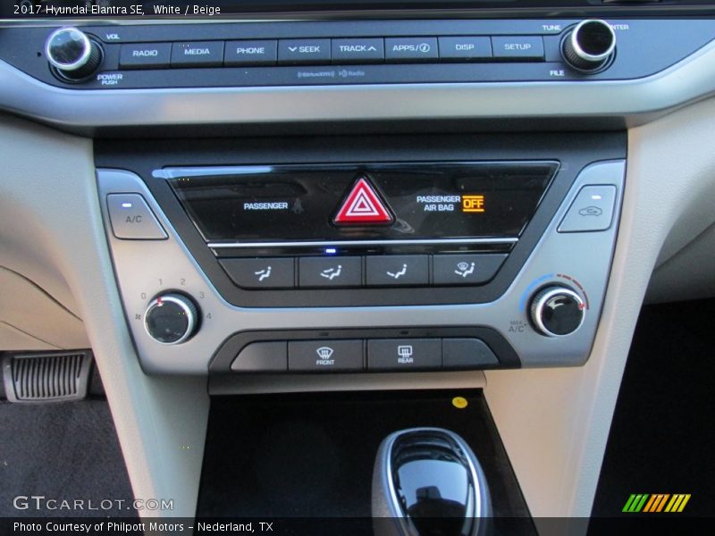 White / Beige 2017 Hyundai Elantra SE