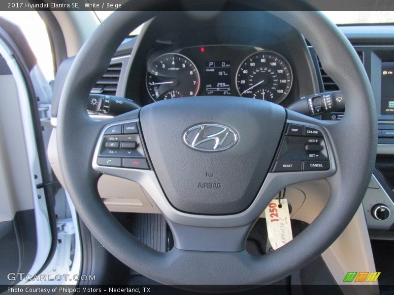 White / Beige 2017 Hyundai Elantra SE