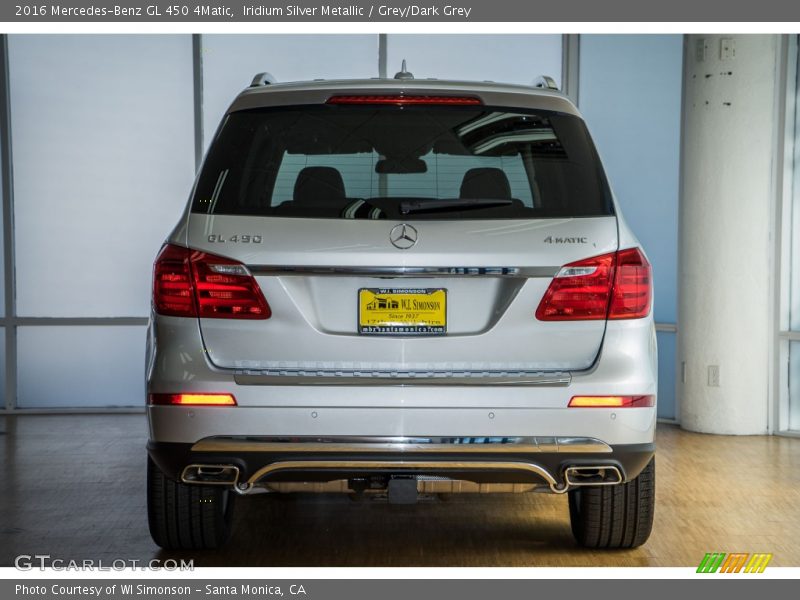 Iridium Silver Metallic / Grey/Dark Grey 2016 Mercedes-Benz GL 450 4Matic