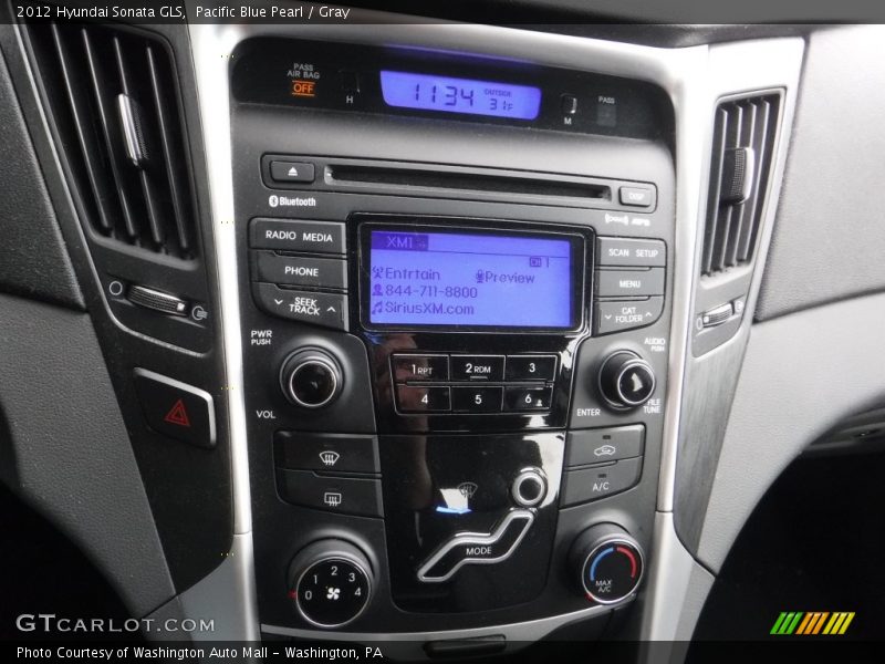 Pacific Blue Pearl / Gray 2012 Hyundai Sonata GLS